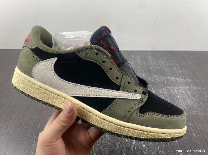 Rep Husky 'BLACK X DM7866-002 SCOTT LOW OG AIR 1 SP OLIVE' TRAVIS JORDAN 0708